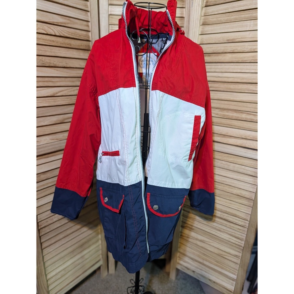 Vintage Jaclyn Smith Red White Blue Jacket Small Zippers